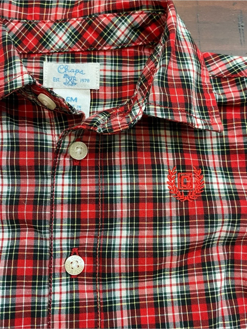 Baby Boy Bundle: Gap Denim Overalls (6-12M) & Chaps Plaid Button-Down (6M)